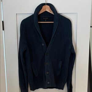 Banana Republic Men's Navy Cardigan Sweater